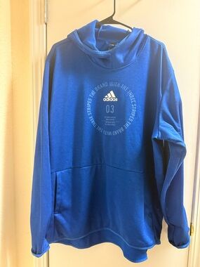Adidas Blue Men's ClimaWarm Pullover Hoodie